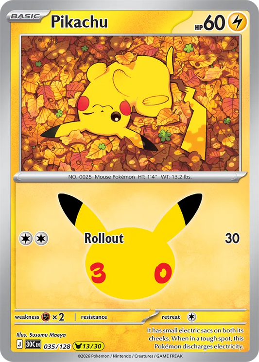 Pikachu: 30th Celebration 035/128 - 13/30 - Pokemon Card