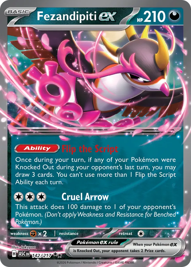 Fezandipiti ex: Ascended Heroes 142/217 - Pokemon Single Card