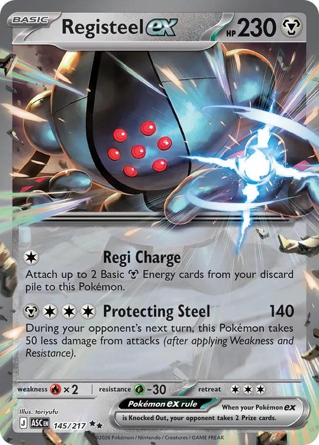 Registeel ex: Ascended Heroes 145/217 - Pokemon Single Card