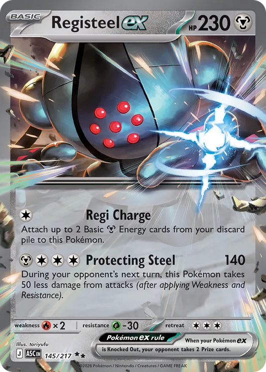 Registeel ex: Ascended Heroes 145/217 - Pokemon Single Card