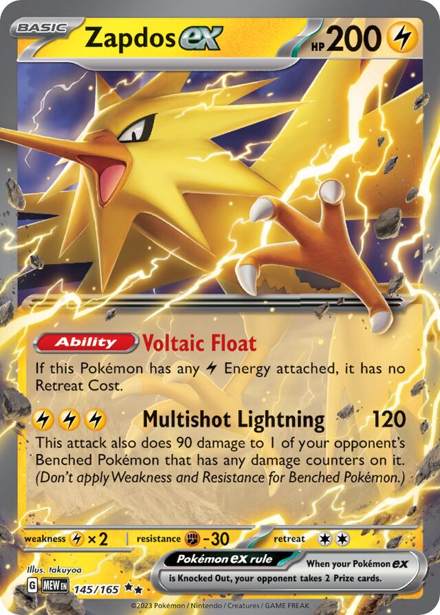 Zapdos ex: Scarlet & Violet 151 145/165 - Pokemon Single Card