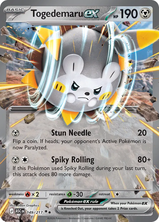 Togedemaru ex: Ascended Heroes 149/217 - Pokemon Single Card