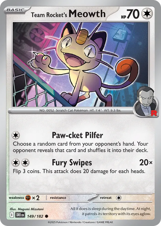 Team Rocket's Meowth: Destined Rivals 149/182 - Pokemon Single Card