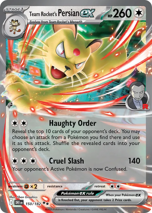 Team Rocket's Persian ex: Destined Rivals 150/182 - Pokemon Single Card