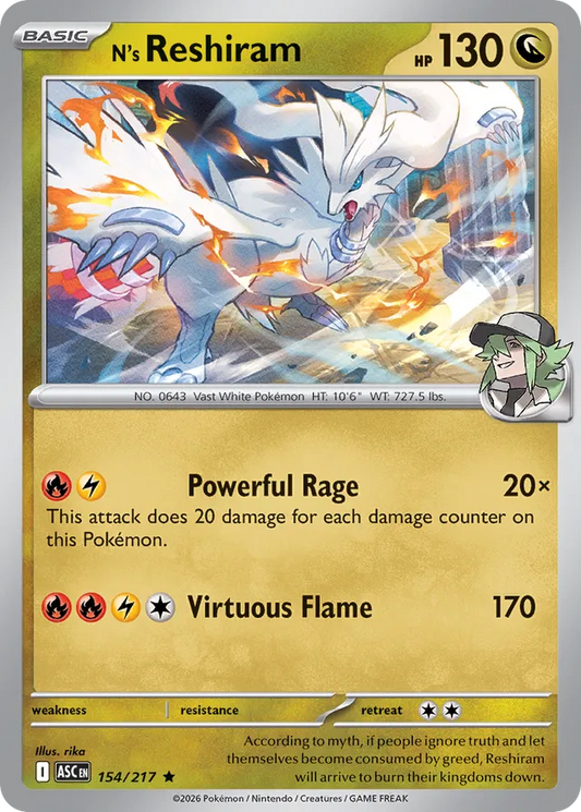 N's Reshiram: Ascended Heroes 154/217 - Pokemon Single Card