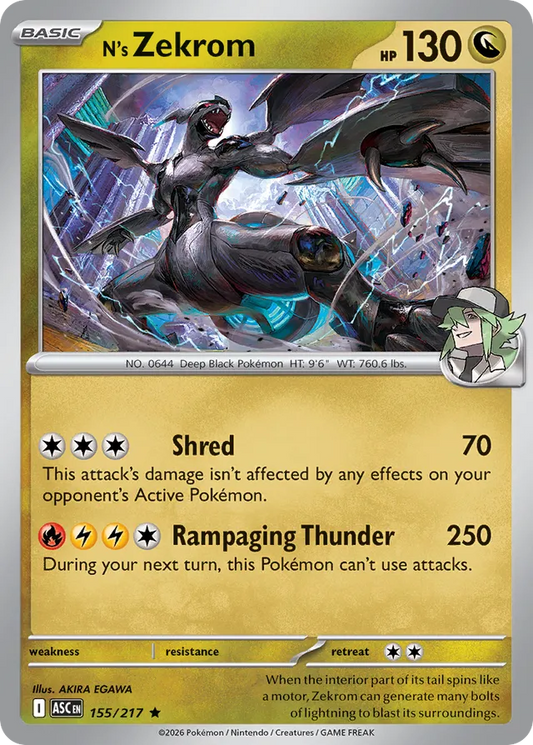 N's Zekrom: Ascended Heroes 155/217 - Pokemon Single Card