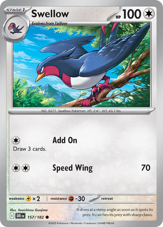 Taillow: Destined Rivals 157/182 - Pokemon Single Card