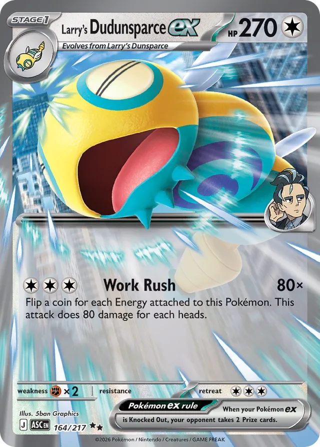 Larry's Dudunsparce ex: Ascended Heroes 164/217 - Pokemon Single Card