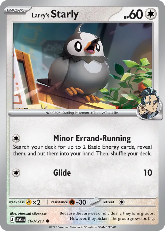 Larry's Starly: Ascended Heroes 168/217 - Pokemon Single Card