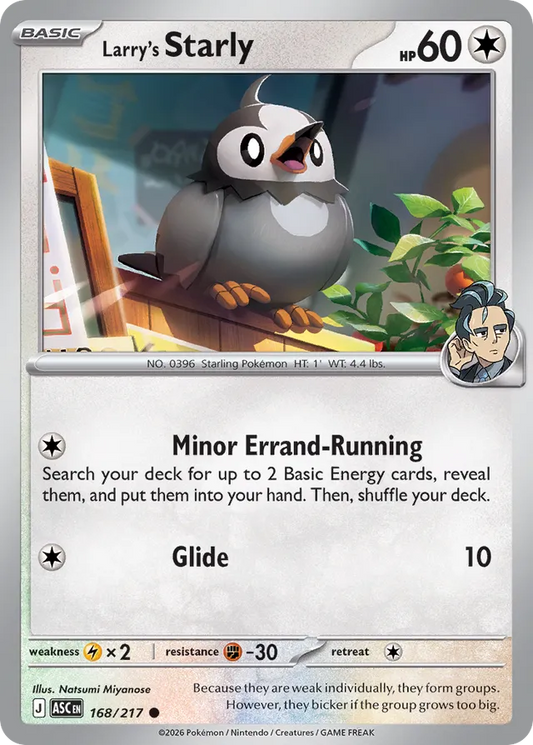 Larry's Starly: Ascended Heroes 168/217 - Pokemon Single Card