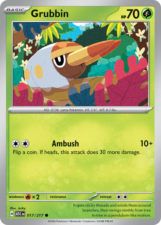 Grubbin: Ascended Heroes 017/217 - Pokemon Single Card
