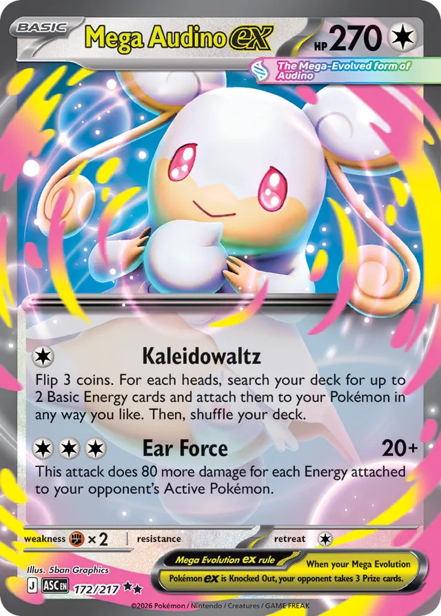 Mega Audino ex: Ascended Heroes 172/217 - Pokemon Single Card