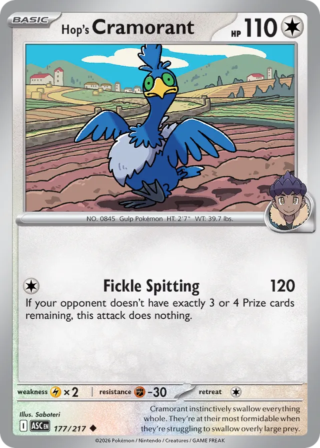 Hop's Cramorant: Ascended Heroes 177/217 - Pokemon Single Card
