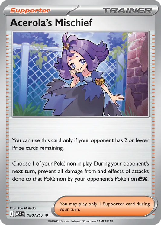 Acerola's Mischief: Ascended Heroes 180/217 - Pokemon Single Card