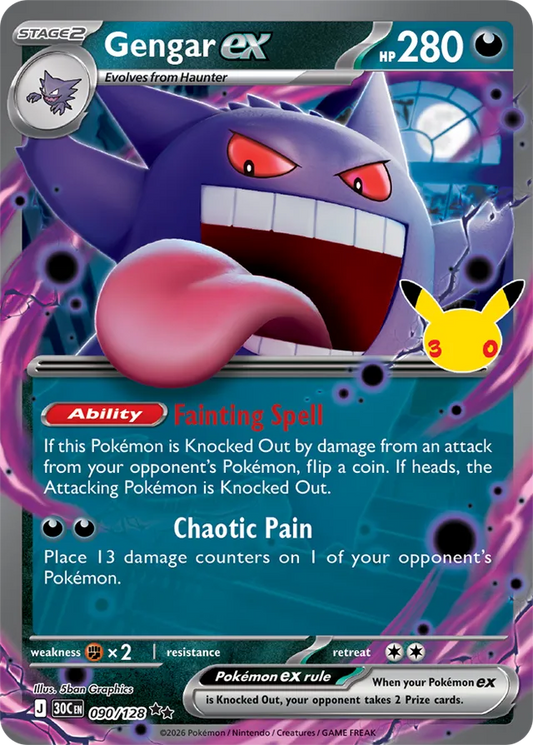 Gengar ex: 30th Celebration 090/128 - Pokemon Card