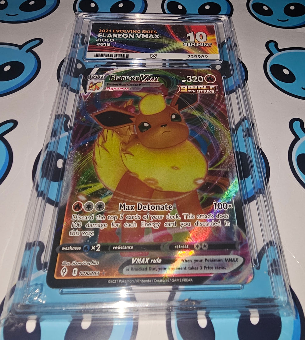 Flareon VMAX 018/203 - Evolving Skies - ACE GRADED 10 GEM MINT