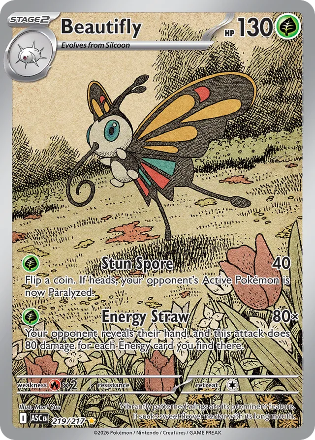 Beautifly 219/217 Illustration Rare - Ascended Heroes - Pokemon Card