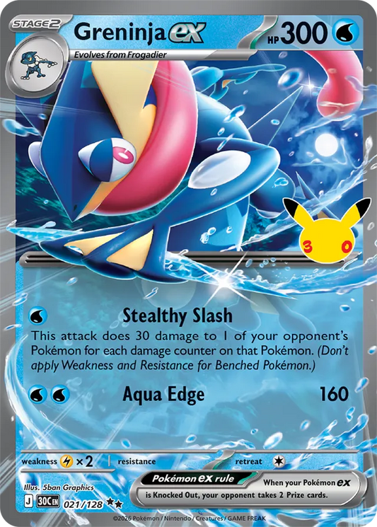Greninja ex: 30th Celebration 021/128 - Pokemon Card