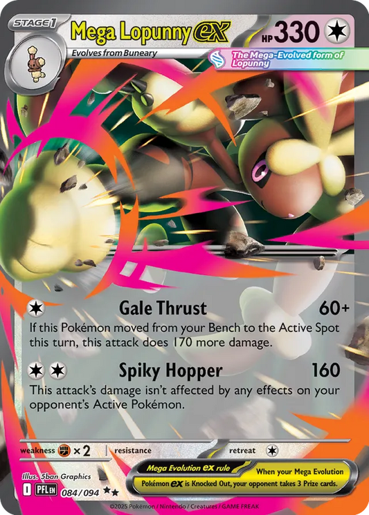 Mega Lopunny ex: Phantasmal Flames 084/094 - Pokemon Single Card