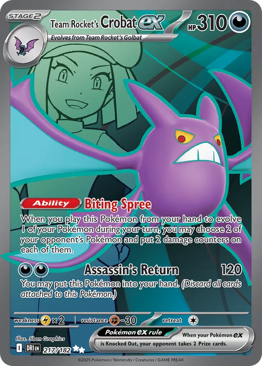 Team Rocket's Crobat ex: Destined Rivals 217/182 - Pokemon Single Card
