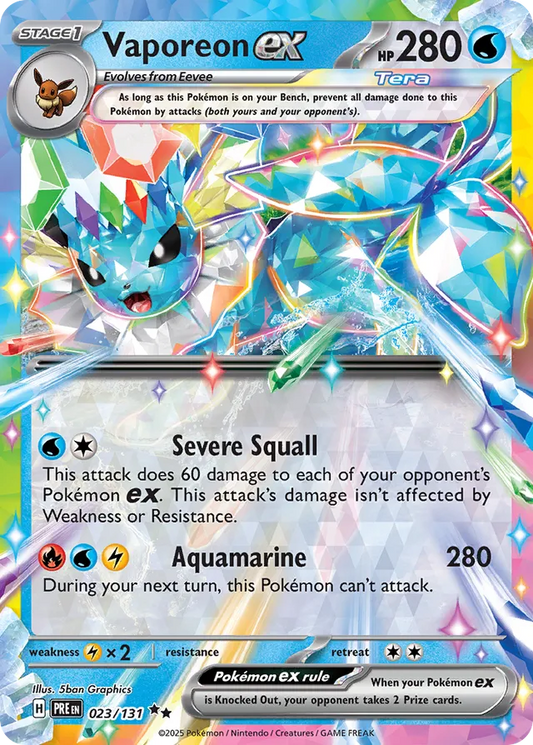Vaporeon ex: 023/131 Prismatic Evolutions - Pokemon Card