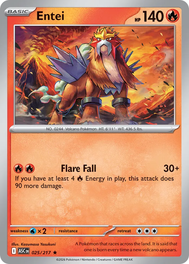 Entei: Ascended Heroes 025/217 - Pokemon Single Card