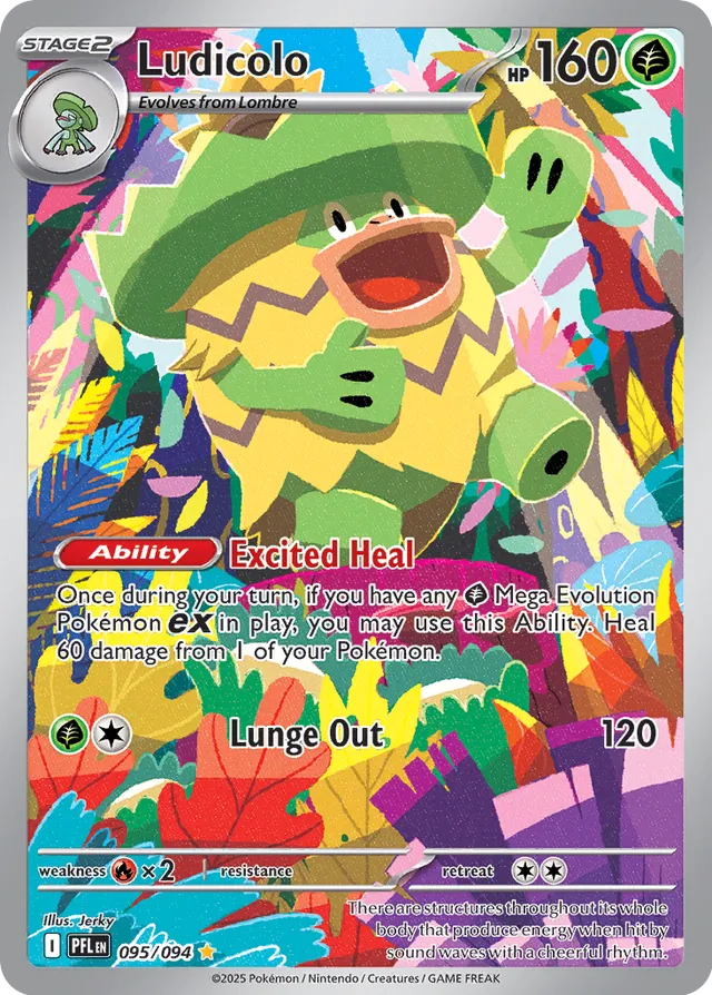 Ludicolo Illustration Rare 095/094 - Phantasmal Flames - Pokemon Single Card