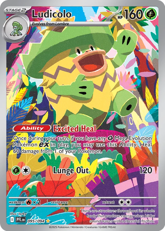 Ludicolo Illustration Rare 095/094 - Phantasmal Flames - Pokemon Single Card