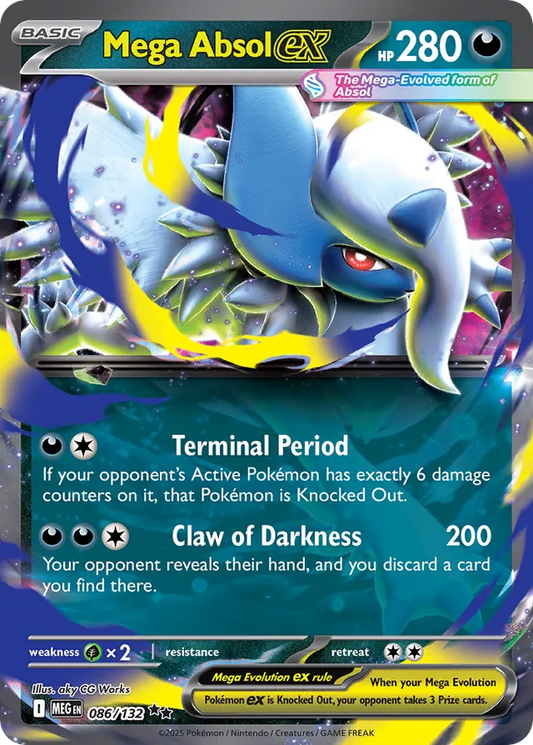 Mega Absol ex: Mega Evolution 086/132 - Pokemon Single Card