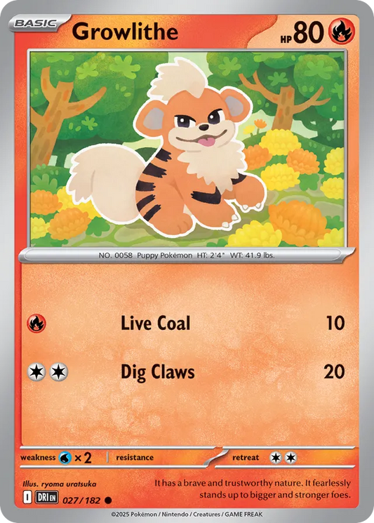 Growlithe: Destined Rivals 027/182 - Pokemon Single Card