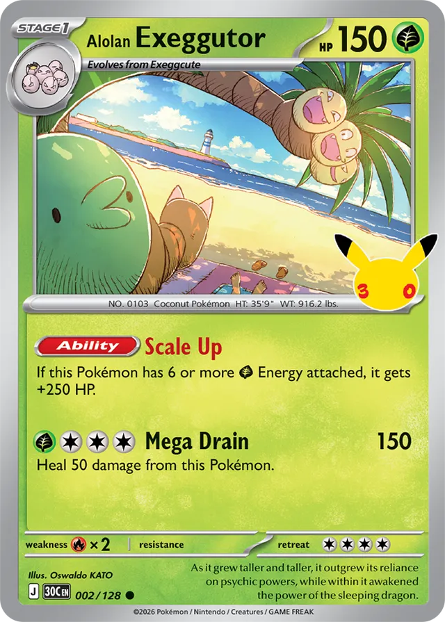 Alolan Exeggutor: 30th Celebration 002/128 - Pokemon Card