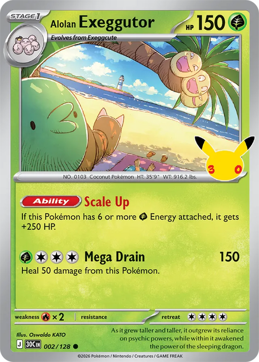 Alolan Exeggutor: 30th Celebration 002/128 - Pokemon Card