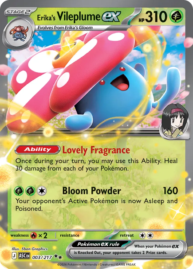 Erika's Vileplume ex: Ascended Heroes 003/217 - Pokemon Single Card