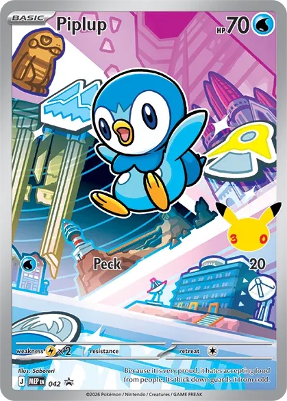 Piplup Mega Evolution Black Star Promo 042 - Pokemon Single Card