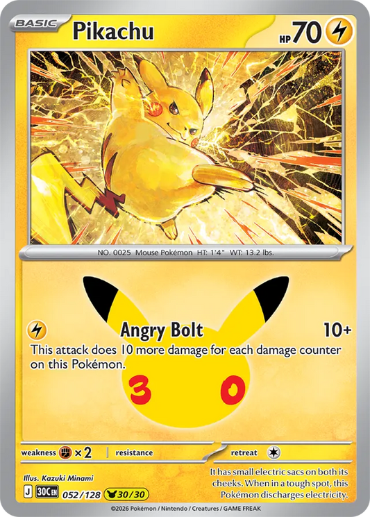 Pikachu: 30th Celebration 053/128 - 30/30 - Pokemon Card