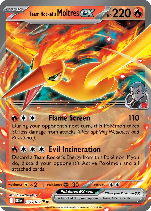 Team Rocket's Moltres ex: Destined Rivals 031/182 - Pokemon Single Card