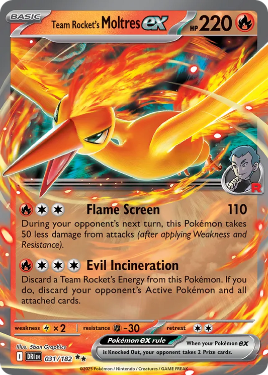 Team Rocket's Moltres ex: Destined Rivals 031/182 - Pokemon Single Card