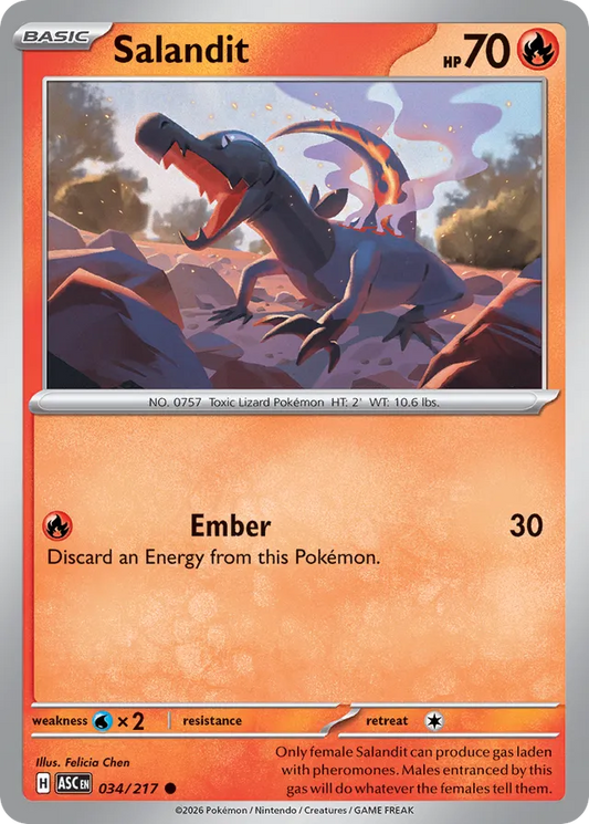 Salandit: Ascended Heroes 034/217 - Pokemon Single Card