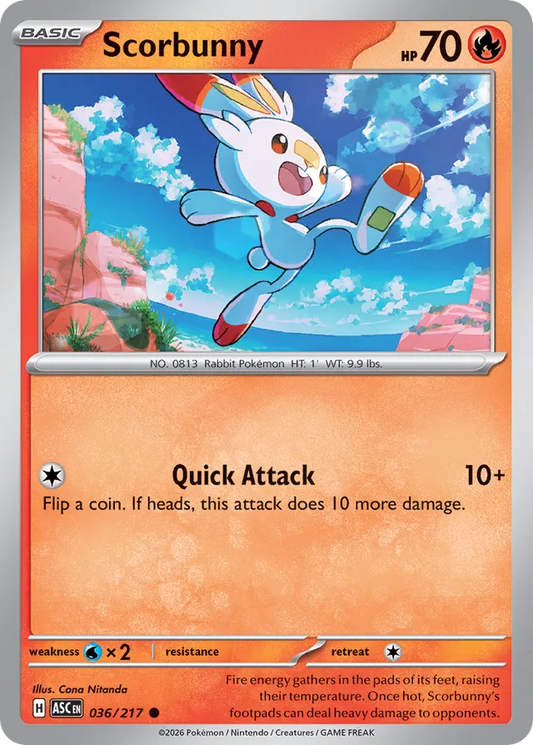 Scorbunny: Ascended Heroes 036/217 - Pokemon Single Card
