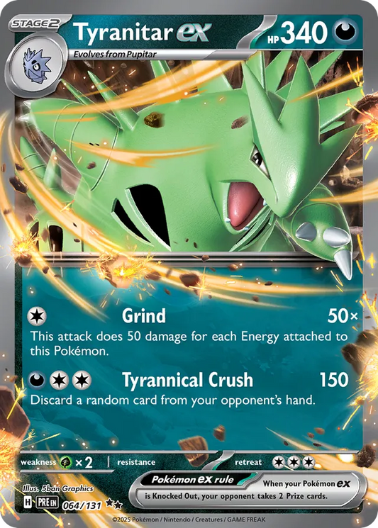 Tyranitar ex: Prismatic Evolutions 064/131 - Pokemon Single Card