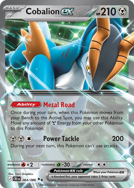 Cobalion ex: Chaos Rising 064/088 - Pokemon Single Card