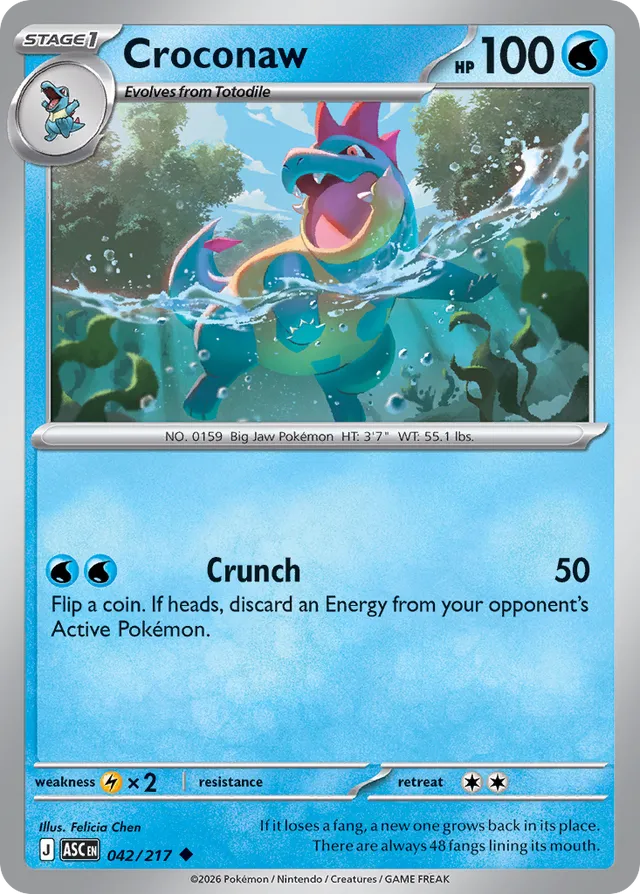 Croconaw: Ascended Heroes 042/217 - Pokemon Single Card