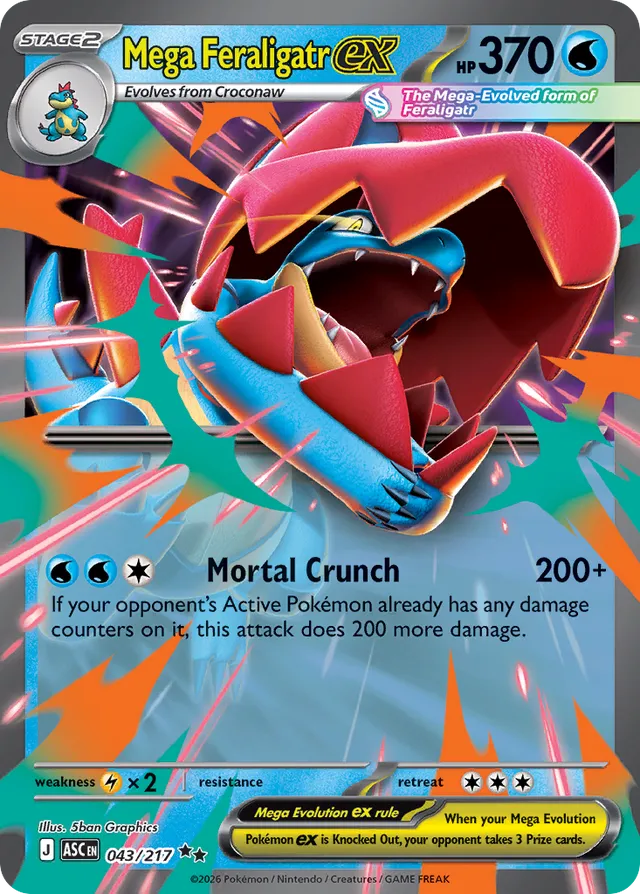 Mega Feraligatr ex: Ascended Heroes 043/217 - Pokemon Single Card
