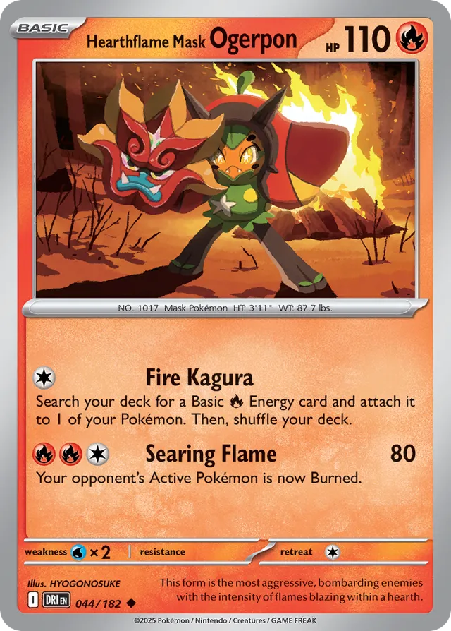 Hearthflame Mask Ogerpon: Destined Rivals 044/182 - Pokemon Single Card