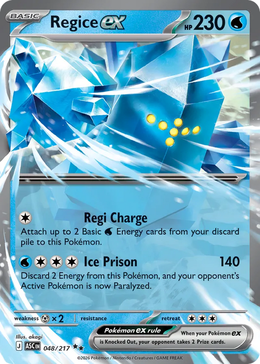Regice ex: Ascended Heroes 048/217 - Pokemon Single Card