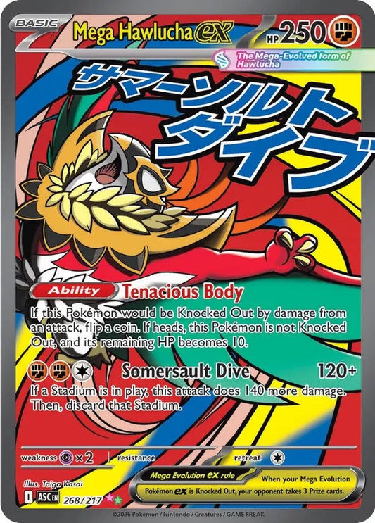 Mega Hawlucha ex 268/217 Mega Attack Rare - Ascended Heroes - Pokemon Card