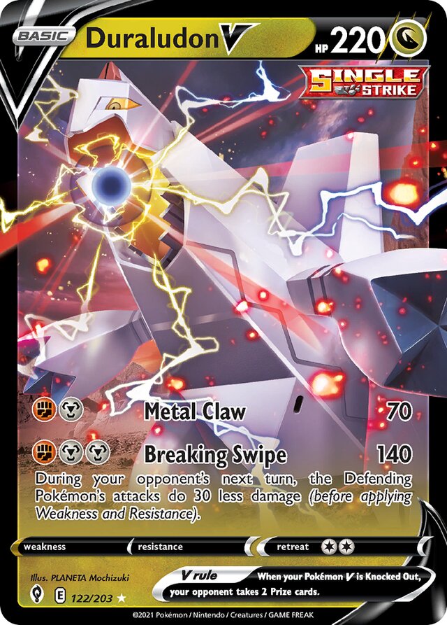 Duraludon V: Evolving Skies 122/203 Holo Rare V - Pokemon Single Card
