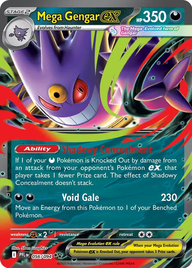 Mega Gengar ex: Phantasmal Flames 056/094 - Pokemon Single Card