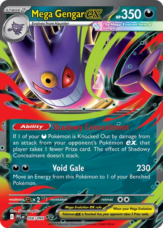 Mega Gengar ex: Phantasmal Flames 056/094 - Pokemon Single Card