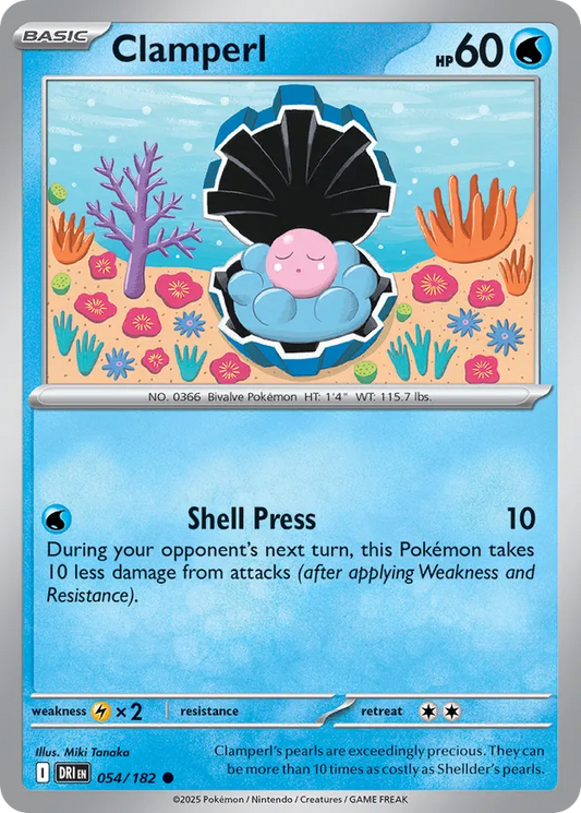 Clamperl: Destined Rivals 054/182 - Pokemon Single Card
